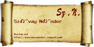 Szávay Nándor névjegykártya