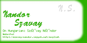 nandor szavay business card